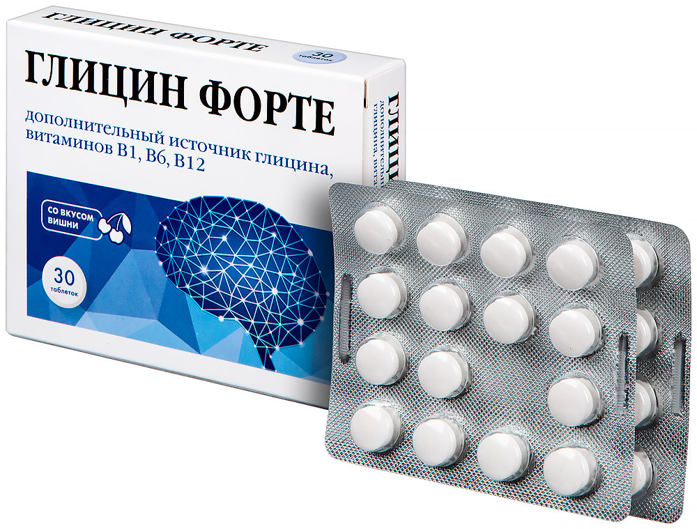 PL Глицин Форте 300 мг таблетки Вишня 30 шт