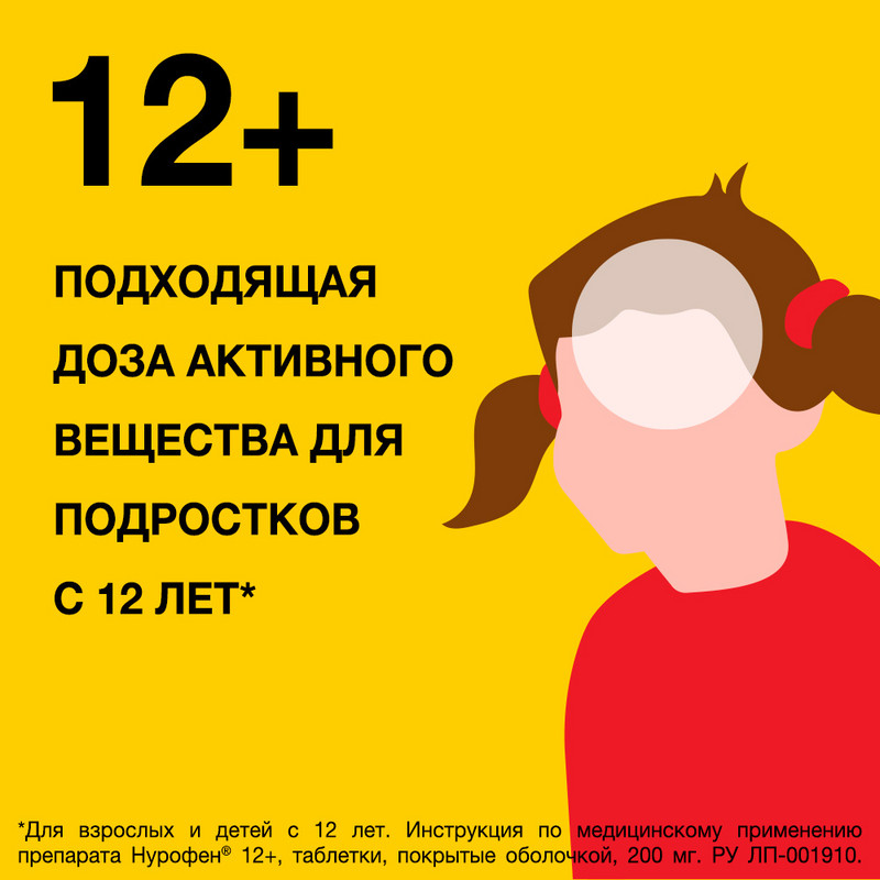 Нурофен 12+ 200 мг таблетки 12 шт