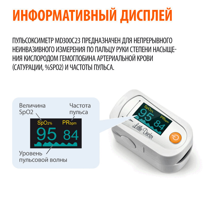 Little Doctor пульсоксиметр напалечный MD300C23
