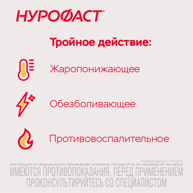 Нурофаст Форте 400 мг таблетки 20 шт