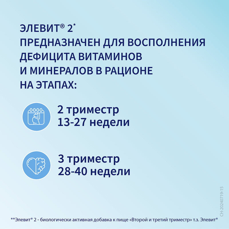 Элевит Второй и третий триместр капсулы 30 шт