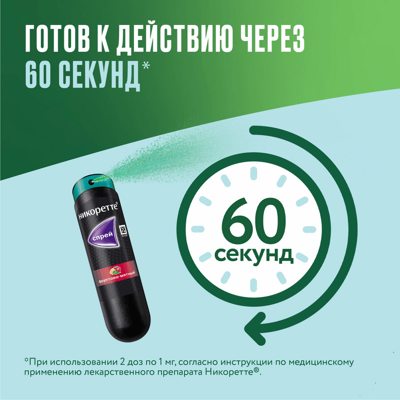 Никоретте 1 мг/доза спрей Фрукты-Мята 150 доз 13,2 мл 2 шт
