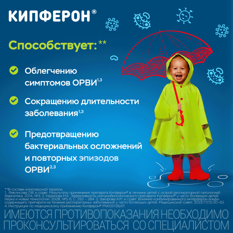 Кипферон 200 мг+500000 МЕ суппозитории вагинальные и ректальные 10 шт