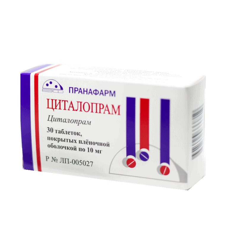 Циталопрам 10 мг таблетки 30 шт