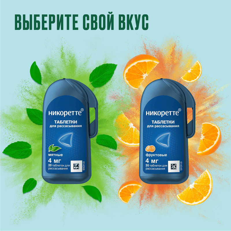 Никоретте 4 мг таблетки для рассасывания Мята 20 шт
