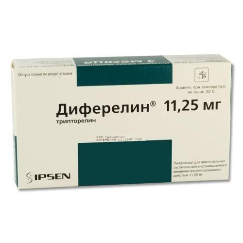 Диферелин 11,25 мг лиофилизат для инъекций с пролонгированным высвобождением 1 шт