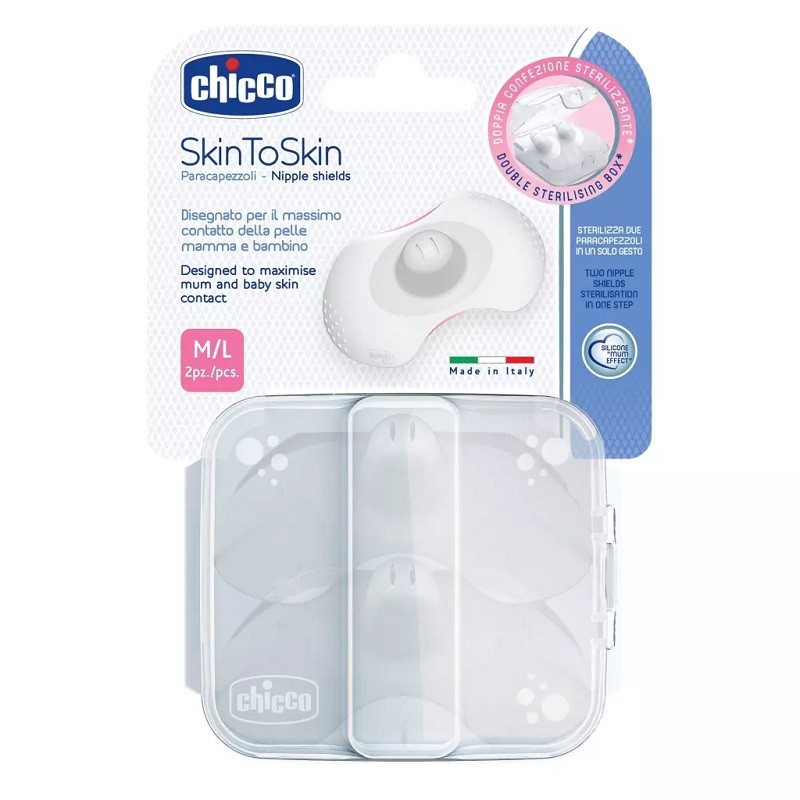 Chicco Накладка для соска силиконовая размер M/L 2 шт