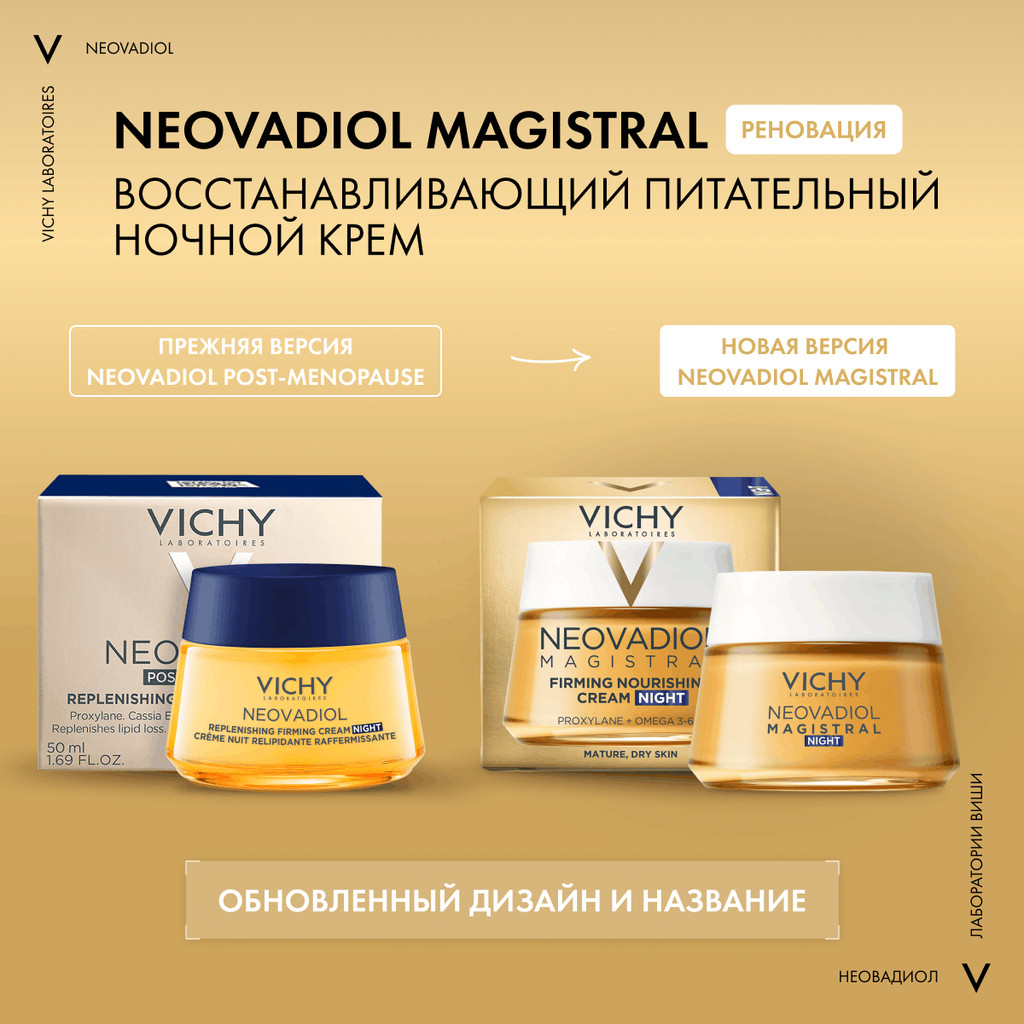 Vichy Neovadiol Ночной антивозрастной крем восстанавливающий в период менопаузы 50 мл