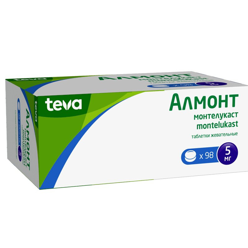 Алмонт 5 мг таблетки жевательные 98 шт