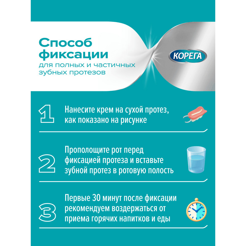 Корега Экстрасильная фиксация Крем для фиксации зубных протезов Мята 70 г 2 шт