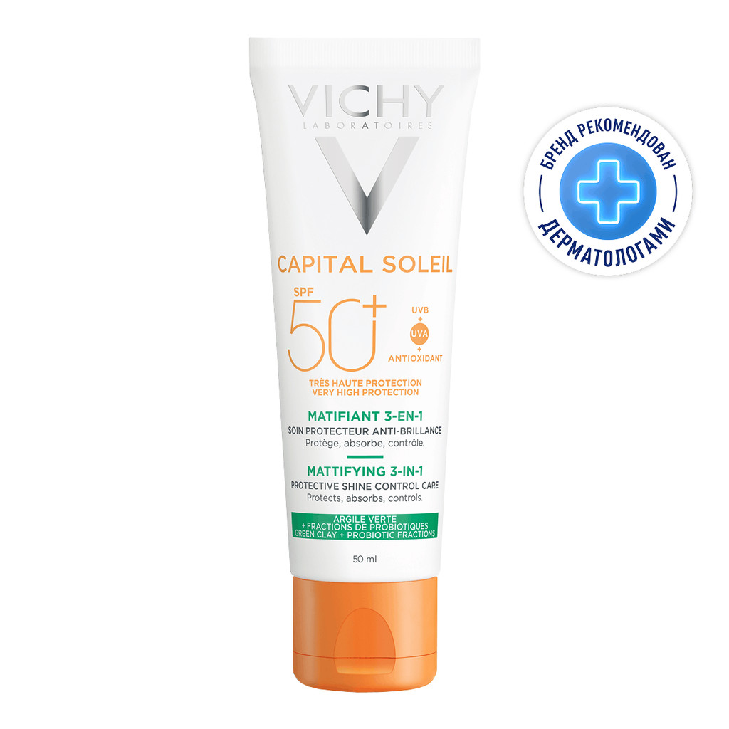 Vichy Capital Soleil Уход матирующий для проблемной кожи 3в1 SPF 50+ 50 мл
