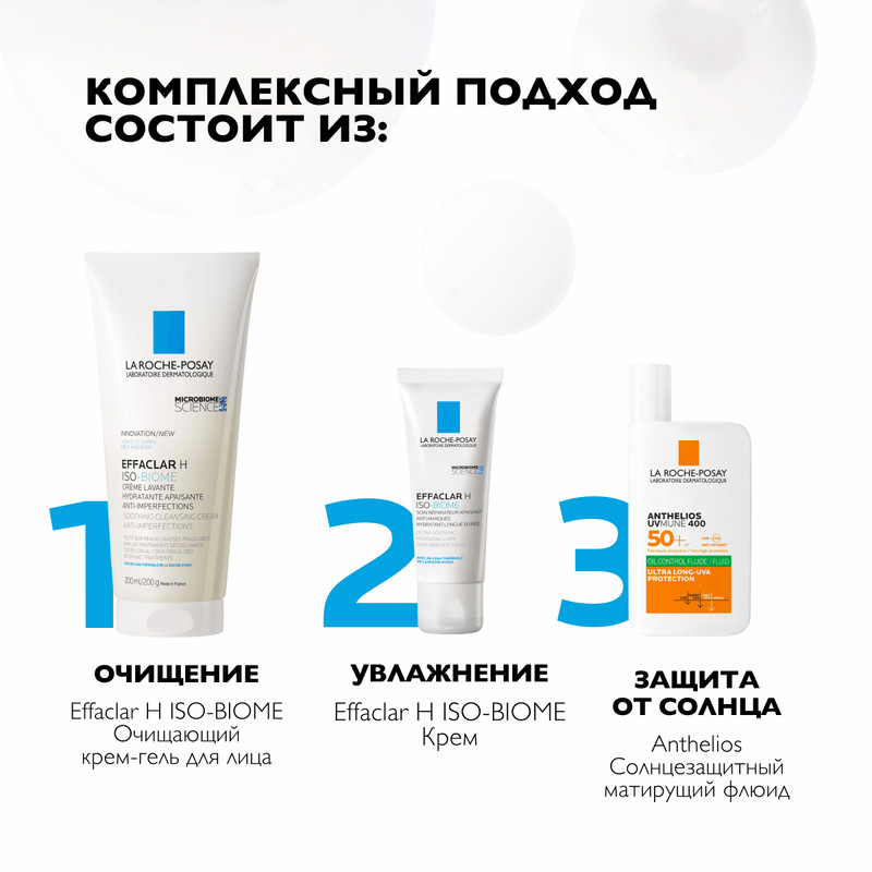 La Roche-Posay Effaclar H Iso-Biome Крем успокаивающий для проблемной кожи лица и области вокруг глаз 40 мл