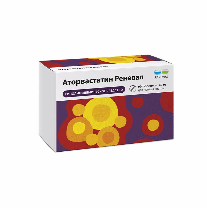 Аторвастатин Реневал 40 мг таблетки 90 шт