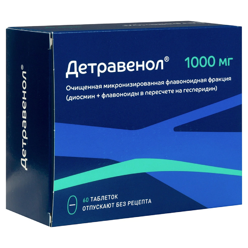Детравенол 1000 мг таблетки 60 шт