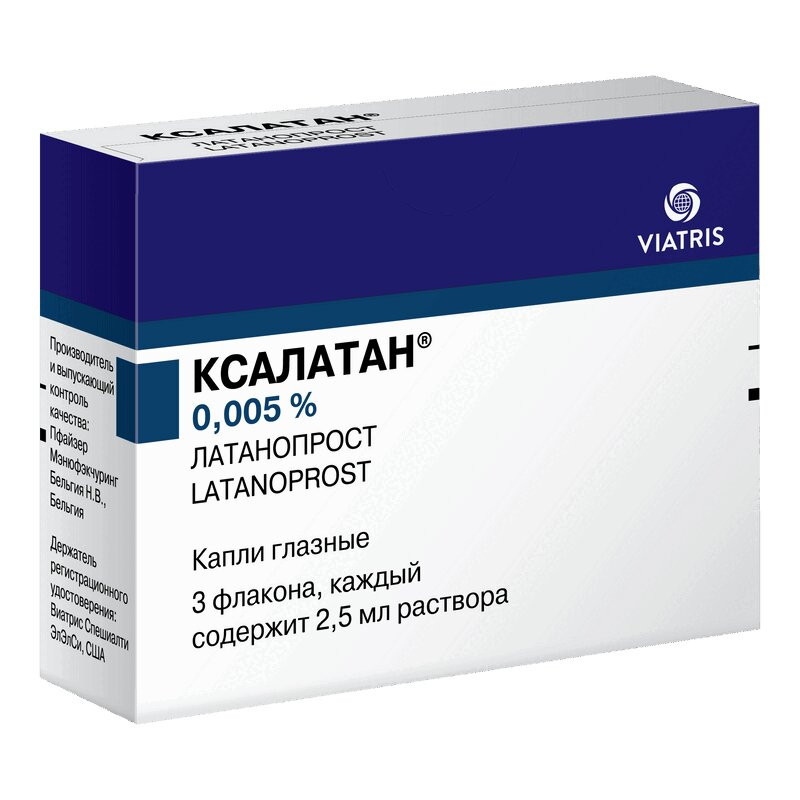 Ксалатан 0,005% капли глазные 2,5 мл 3 шт