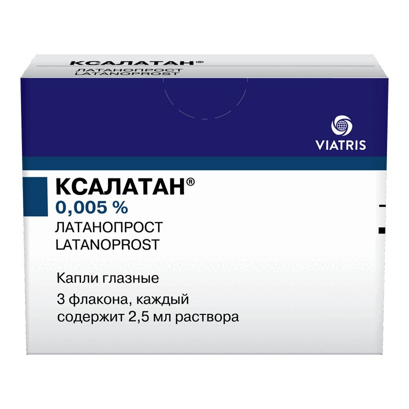 Ксалатан 0,005% капли глазные 2,5 мл 3 шт