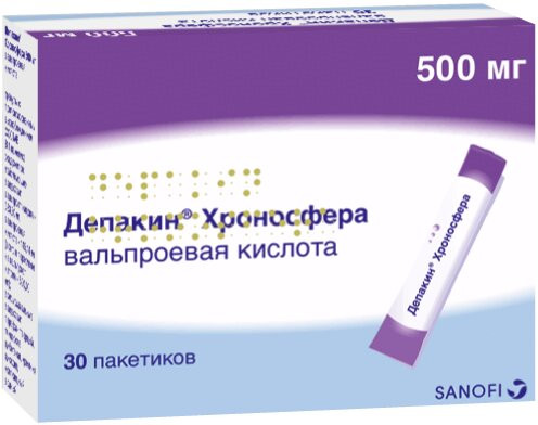 Депакин Хроносфера 500 мг гранулы с пролонгированным высвобождением 30 шт