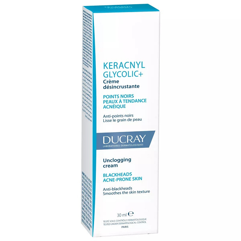 Ducray Keracnyl Glycolic+ Крем очищающий матирующий для кожи склонной к акне 30 мл