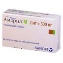 Амарил М 2 мг+500 мг таблетки 30 шт