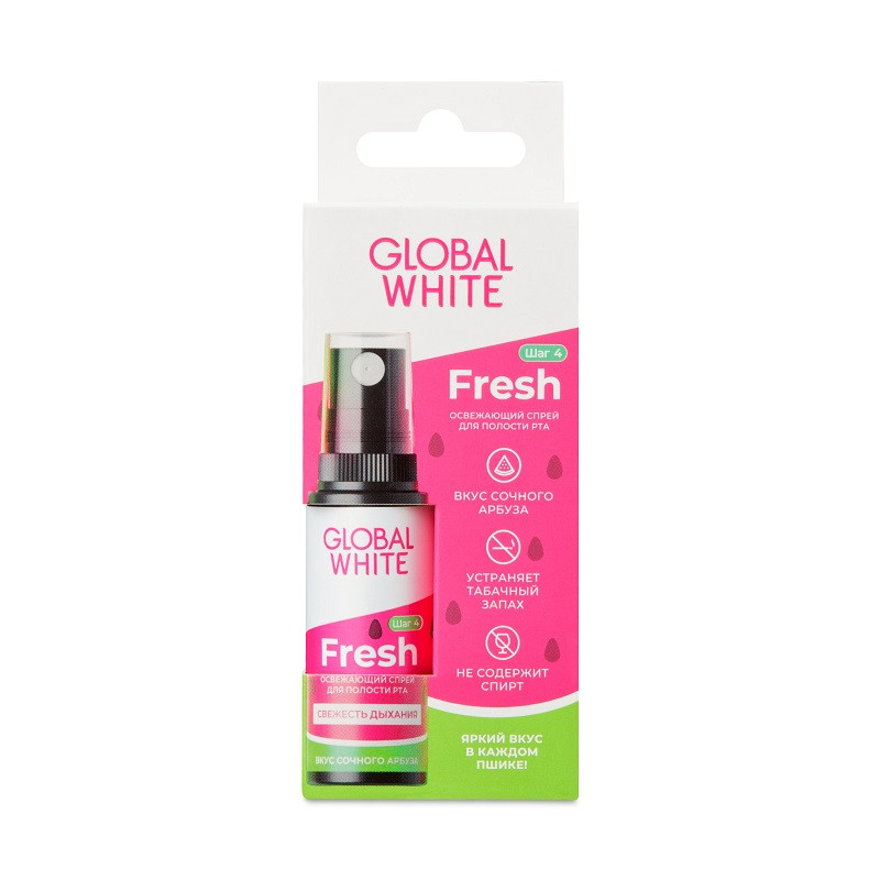 Global White Fresh Спрей для полости рта освежающий Арбуз 15 мл