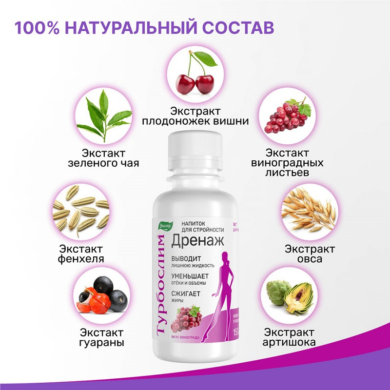 Турбослим Дренаж напиток для стройности 150 мл