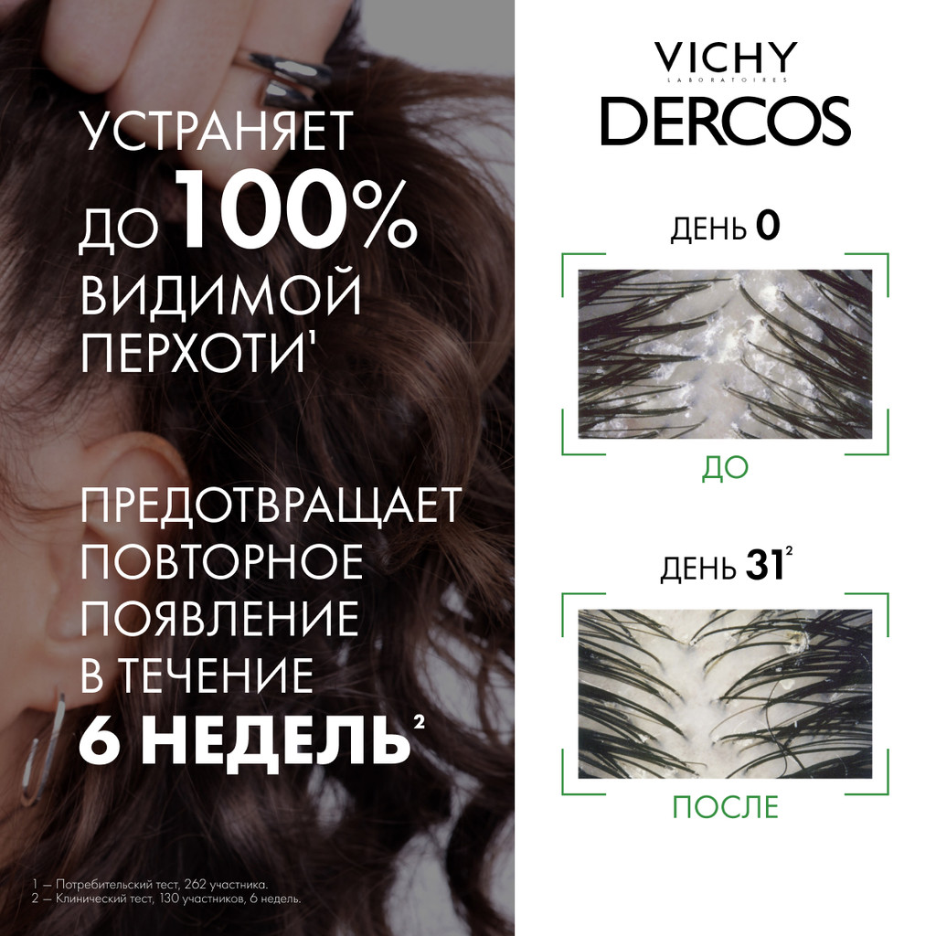 Vichy Dercos Шампунь-уход интенсивный против перхоти для нормальных и жирных волос 75 мл