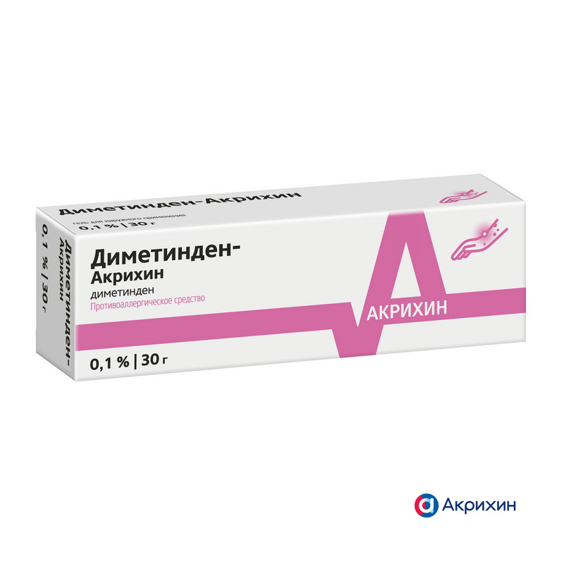 Диметинден-Акрихин 0,1% гель для наружного применения 30 г