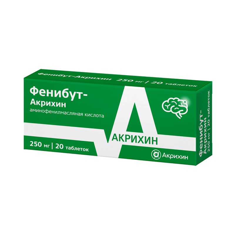 Фенибут-Акрихин 250 мг таблетки 20 шт