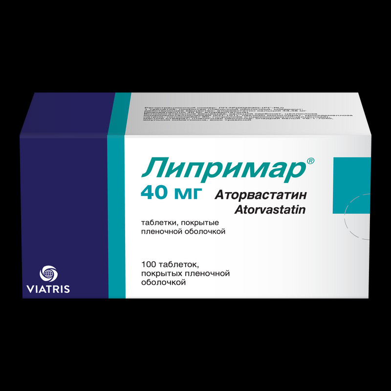 Липримар 40 мг таблетки 100 шт