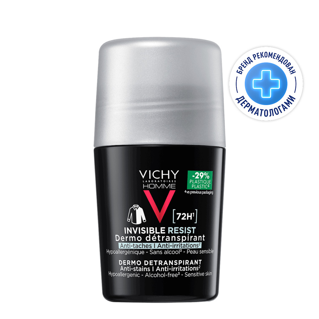 Vichy Homme Дезодорант-антиперспирант невидимая защита 72 ч 50 мл