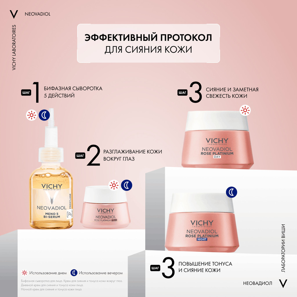 Vichy Neovadiol Rose Platinum Антивозрастной ночной крем против морщин для лица 50 мл