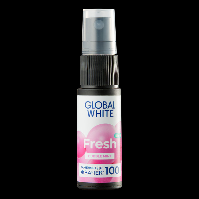 Global White Fresh Спрей для полости рта освежающий Бабл Минт 15 мл