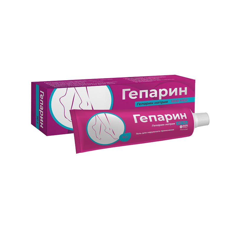 Гепарин 1000 МЕ/г гель для наружного применения 50 г