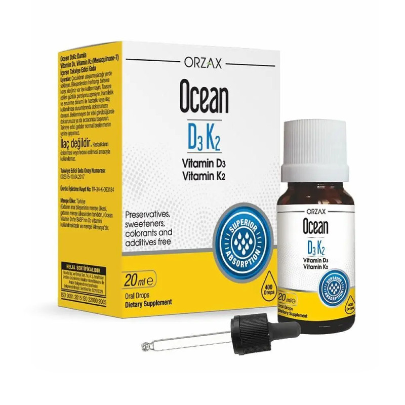 Orzax Ocean Витамин D3+K2 капли для приема внутрь 20 мл
