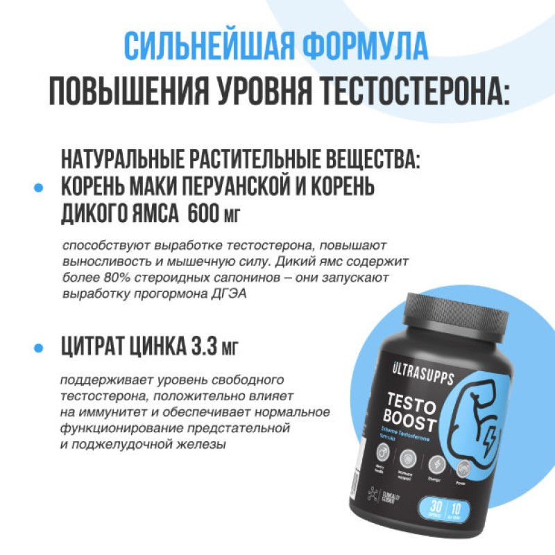 Ultrasupps Бустер тестостерона капсулы 30 шт