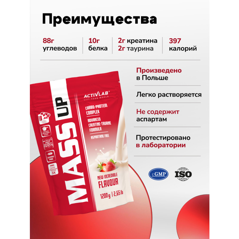 ActivLab Белково-углеводная смесь Клубника 1200 г