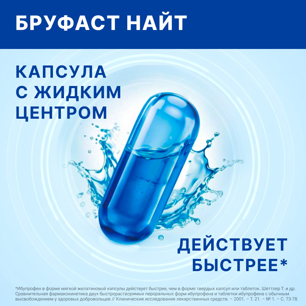 Бруфаст Найт 25 мг+200 мг капсулы 20 шт