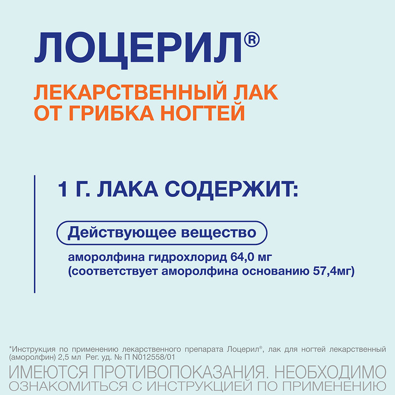 Лоцерил 5% лак для ногтей против грибка 2,5 мл