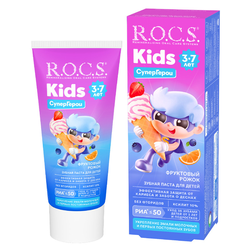 R.O.C.S. Kids Зубная паста для детей 3-7 лет Фруктовый рожок 45 г