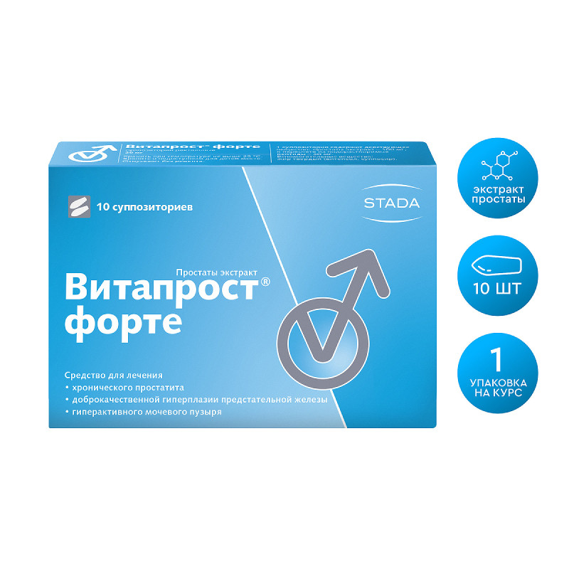 Витапрост Форте 20 мг суппозитории ректальные 10 шт