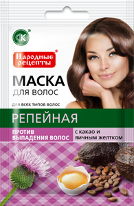 Маска д/волос Репейная против выпадения Какао-Яичный Желток 30мл