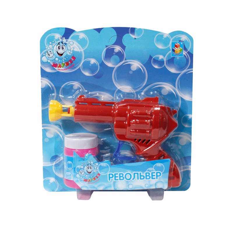 1toy Пистолет д/мыльных пузырей фл.50мл 3 шт. в асс.