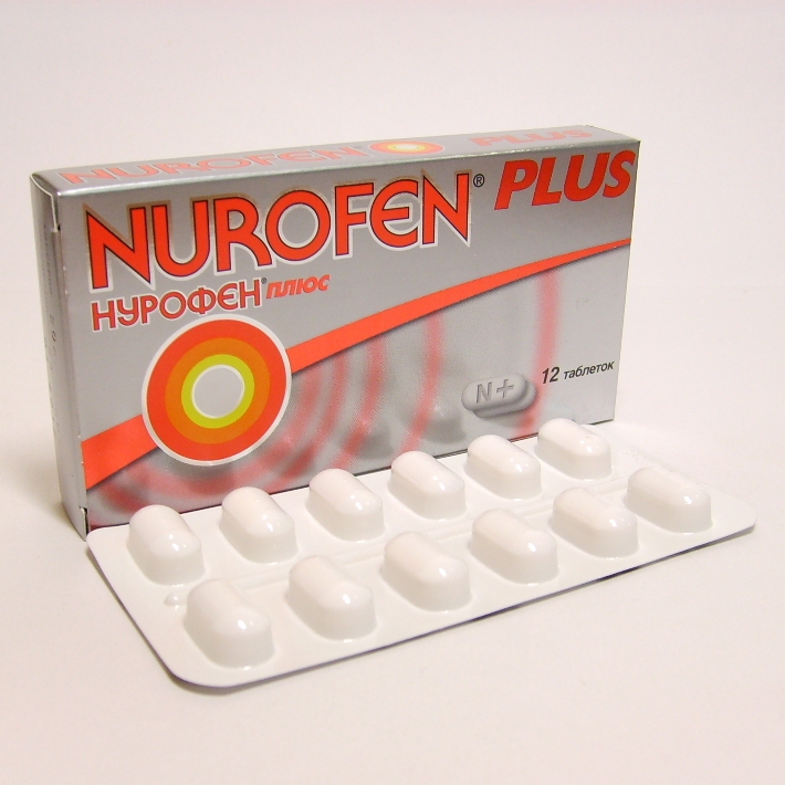 Нурофен плюс таблетки покрытые оболочкой 200+10мг блистер №12