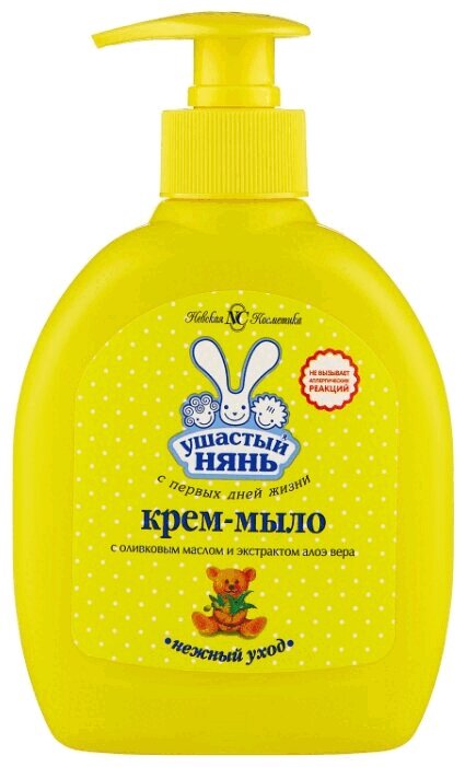Ушастый Нянь крем-мыло Оливковое масло-Алоэ фл.300мл