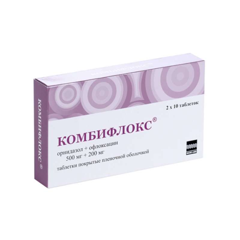 Комбифлокс таб.п.п.о.500мг+200мг №20