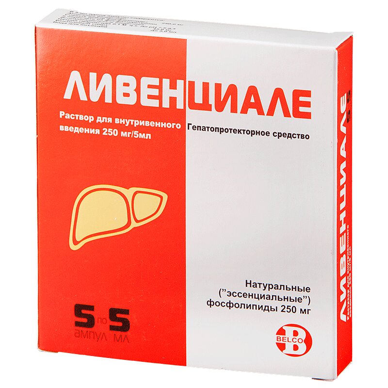 Ливенциале раствор для внутривенного введения 250мг/5мл амп.5мл N5