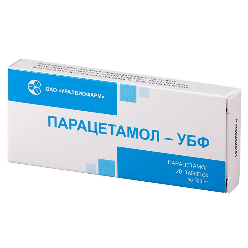 Парацетамол-УБФ таблетки 500мг №20 блистер