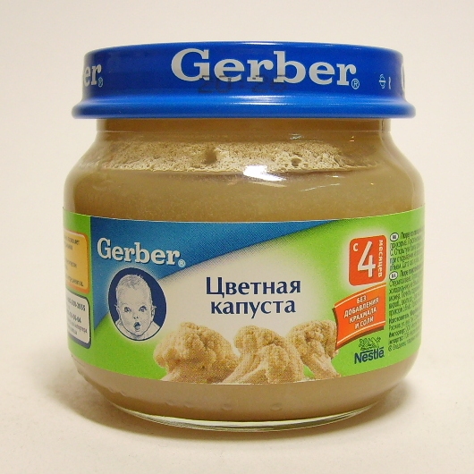 Gerber овощное пюре только цветная капуста